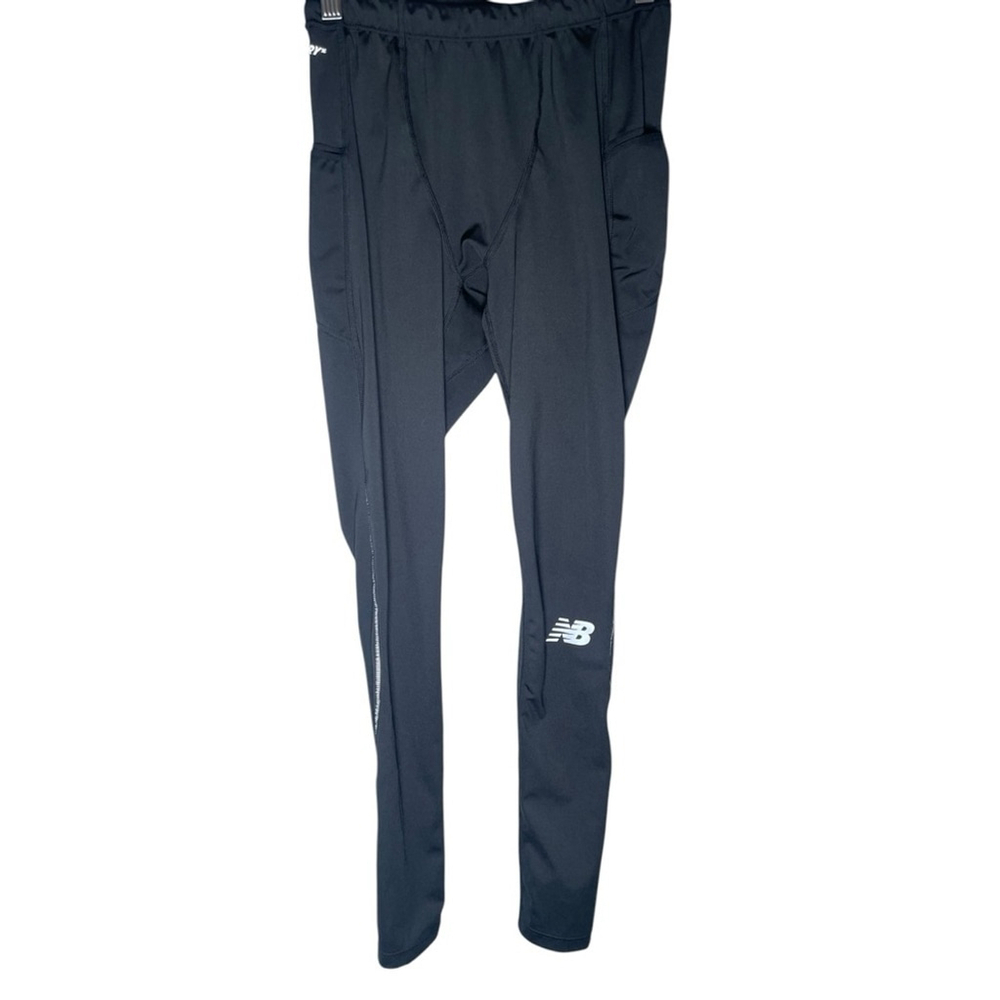 New Balance Medium Leggings Activewear Pants Black Pockets Stretch NB Drawstring